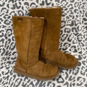 Genuine sheepskin sheep skin calf high boots warm size 7